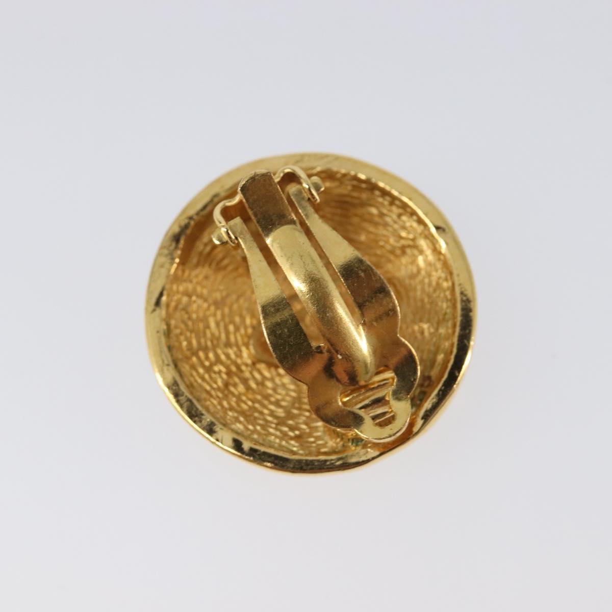 CHANEL Matelasse Earring metal Gold CC Auth BA15827