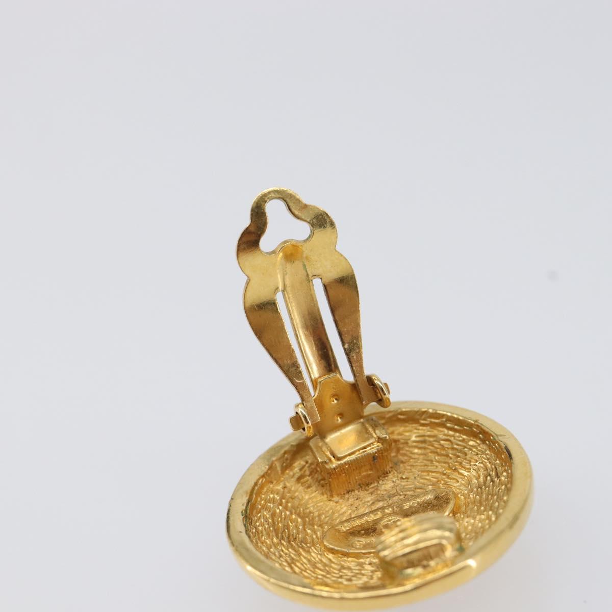 CHANEL Matelasse Earring metal Gold CC Auth BA15827