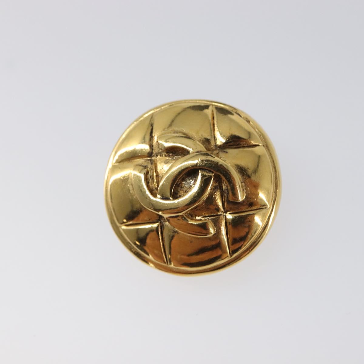 CHANEL Matelasse Earring metal Gold CC Auth BA15827