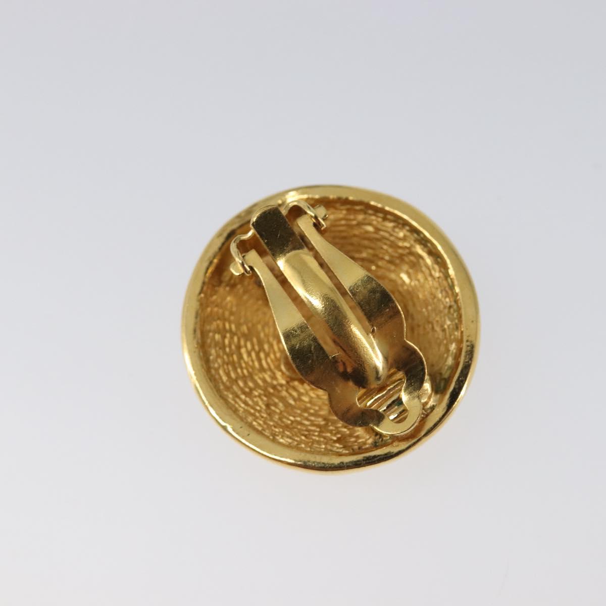CHANEL Matelasse Earring metal Gold CC Auth BA15827