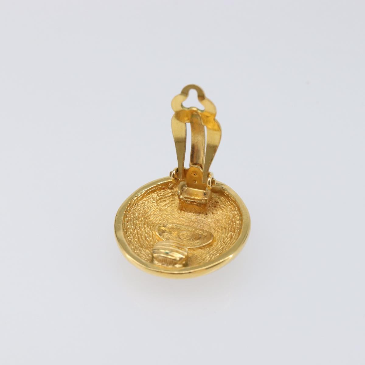 CHANEL Matelasse Earring metal Gold CC Auth BA15827