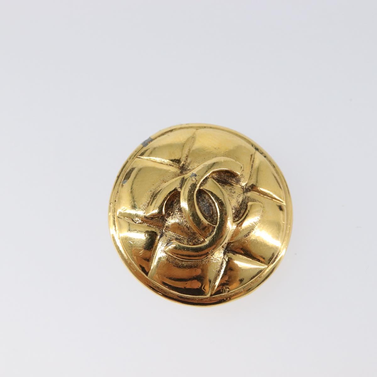 CHANEL Matelasse Earring metal Gold CC Auth BA15827