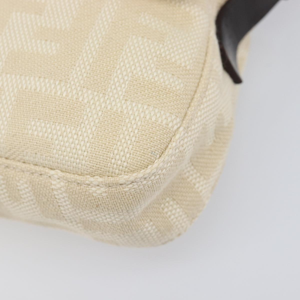 FENDI Zucca Canvas Mamma Baguette Shoulder Bag Beige Silver 26424 Auth BA15832V