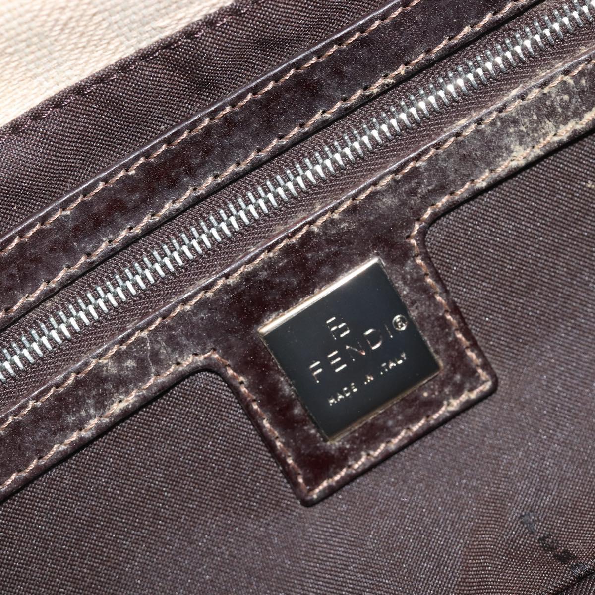 FENDI Zucca Canvas Mamma Baguette Shoulder Bag Beige Silver 26424 Auth BA15832V
