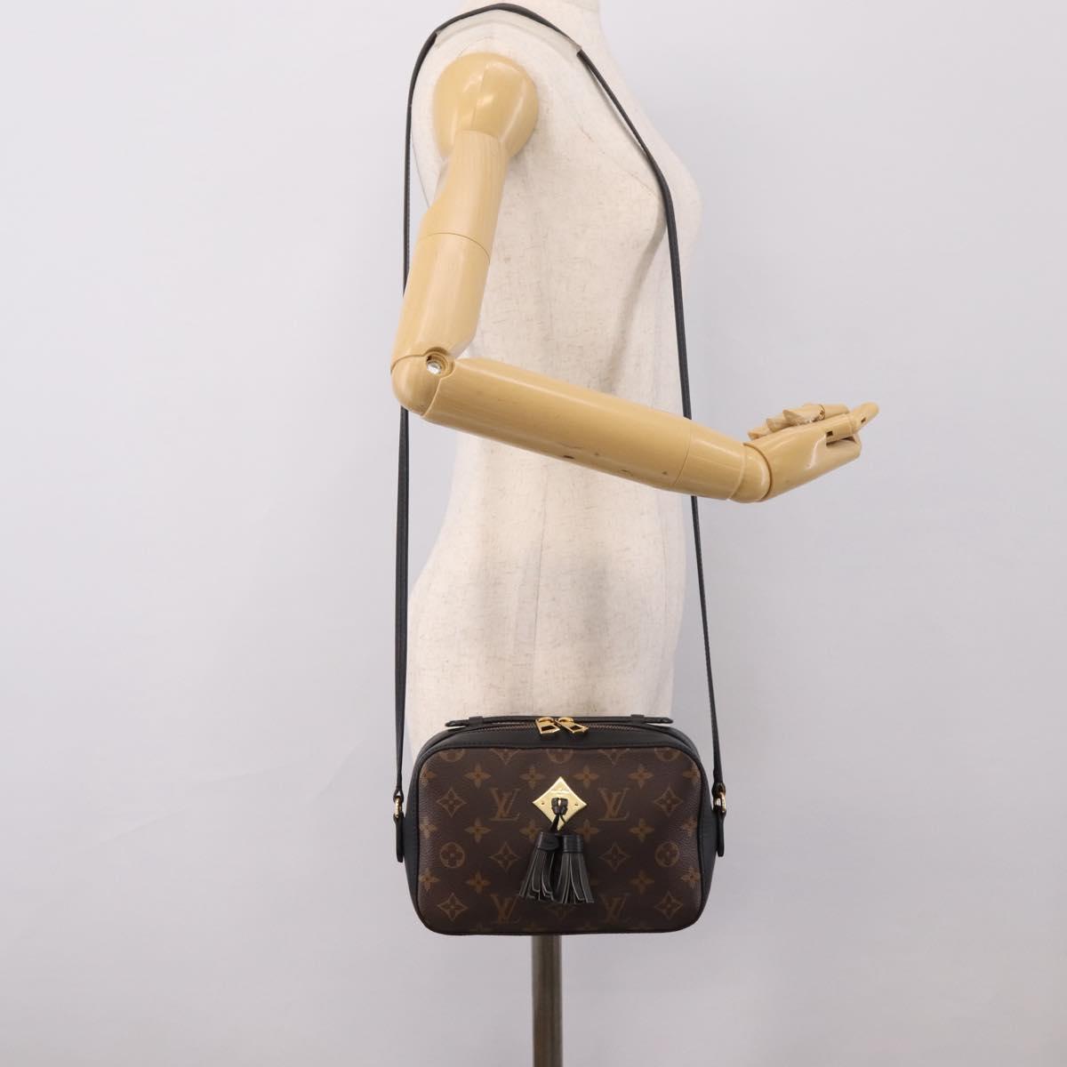 LOUIS VUITTON Monogram Saintonge Shoulder Bag Black M43555 LV Auth BA15837V
