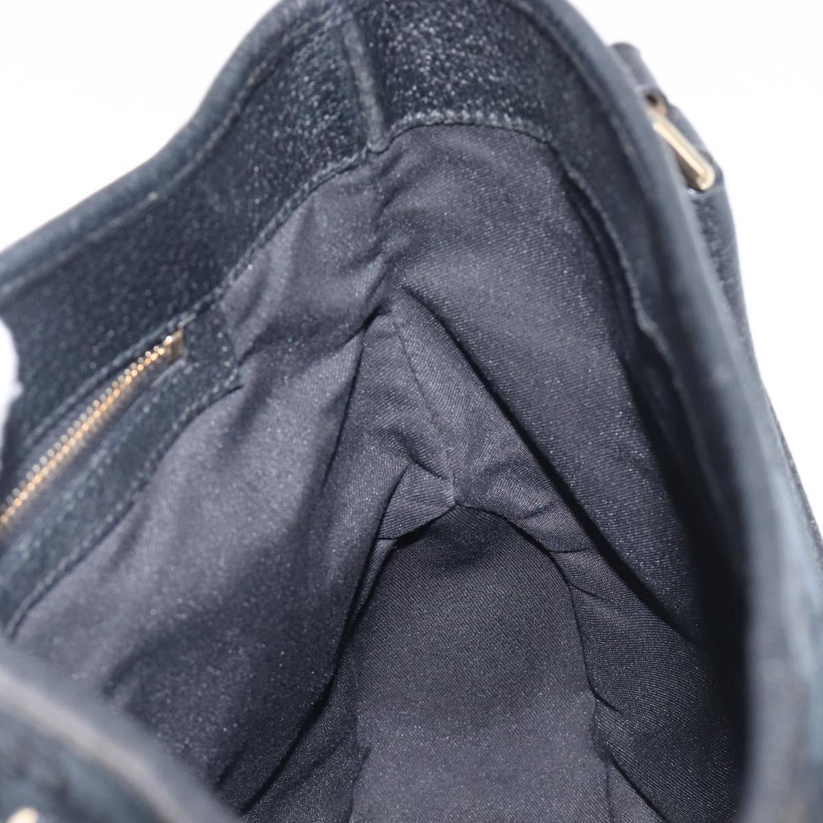GUCCI GG Canvas Jackie Hand Bag Black Gold 145817 Auth BA15843V