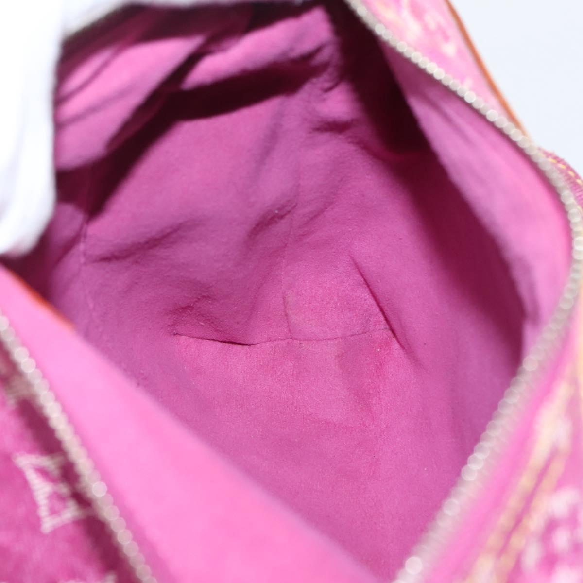 LOUIS VUITTON Monogram Denim Buggy PM Bag Fuchsia pink M95212 LV Auth BA15845SAV