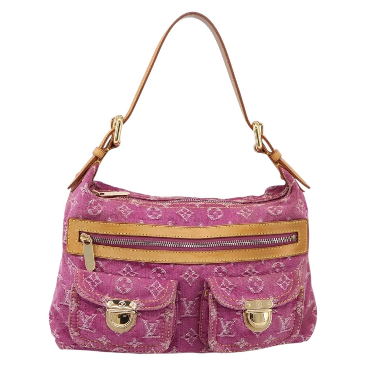 LOUIS VUITTON Monogram Denim Buggy PM Bag Fuchsia pink M95212 LV Auth BA15845SAV