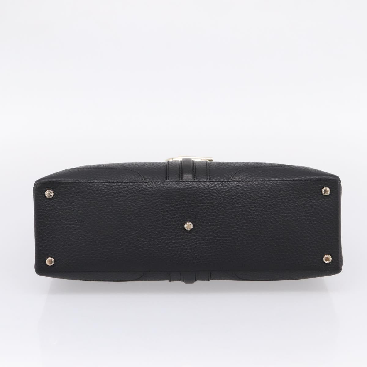 GUCCI Hand Bag Leather Black Gold 131325 Auth BA15848V