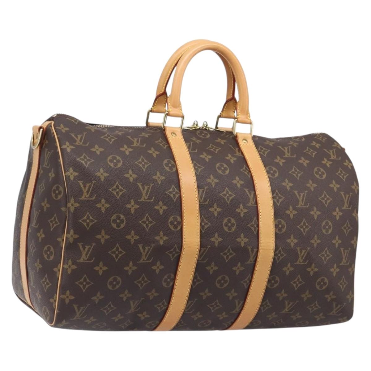 LOUIS VUITTON Monogram Keepall Bandouliere 45 Boston Bag M41418 LV Auth BA15849A
