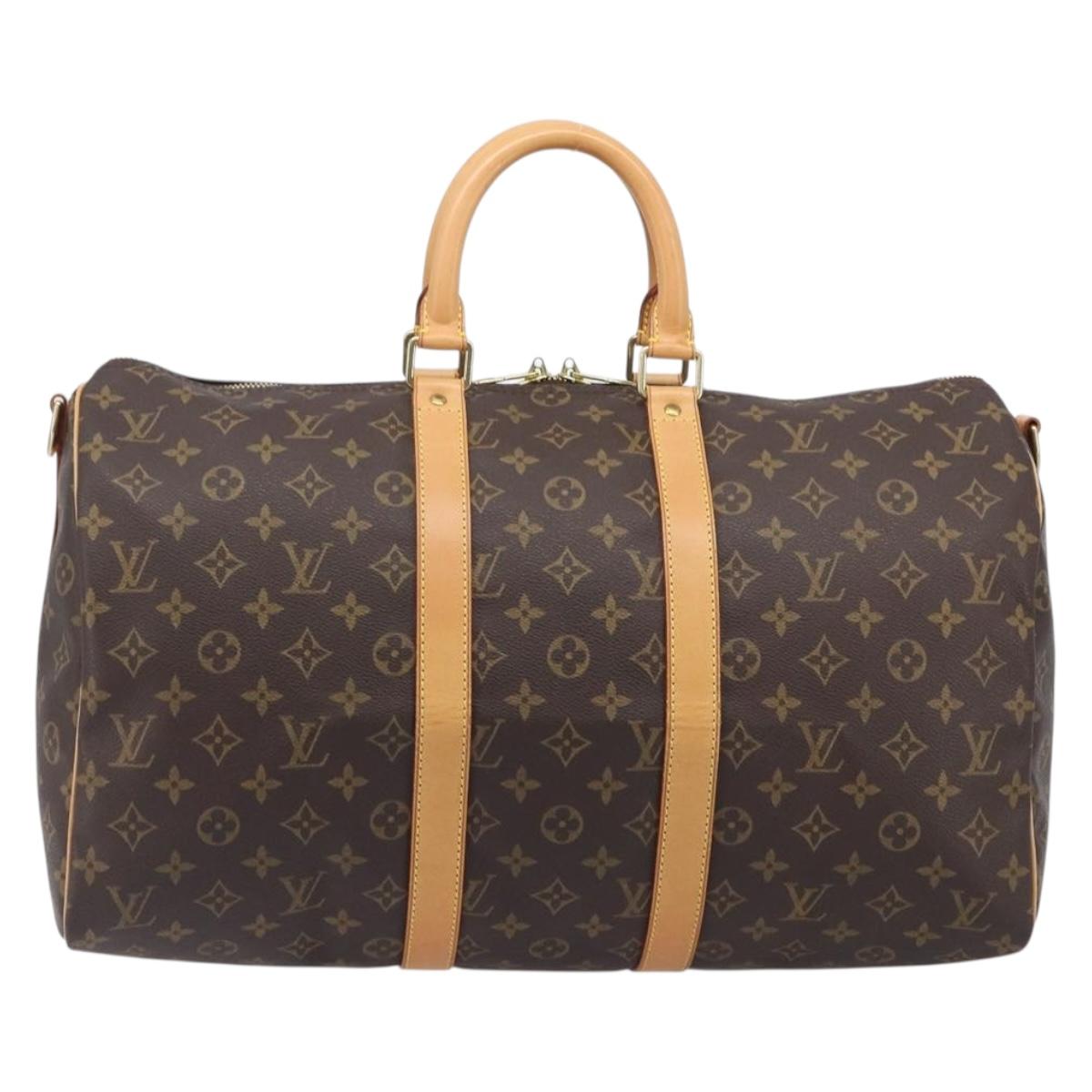 LOUIS VUITTON Monogram Keepall Bandouliere 45 Boston Bag M41418 LV Auth BA15849A