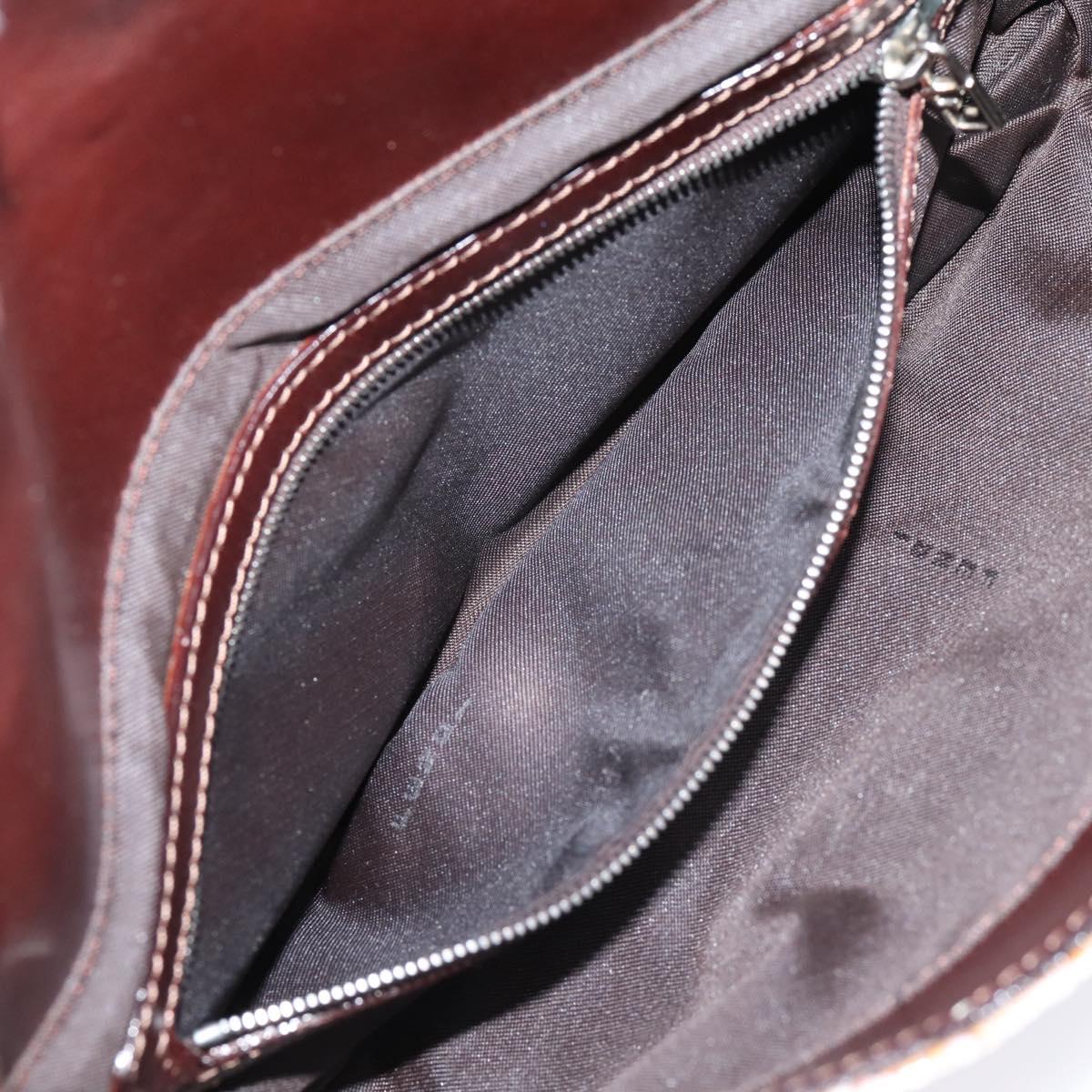 FENDI Mamma Baguette Shoulder Bag Beads Pink Silver Auth BA15851SAV