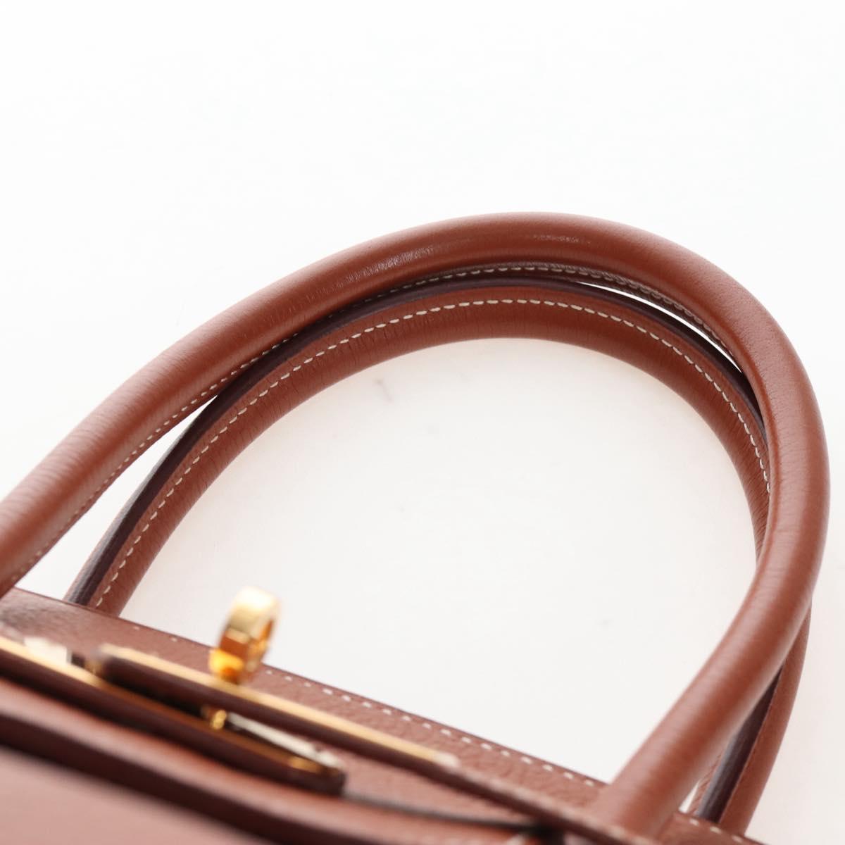 HERMES Birkin 35 Hand Bag Taurillon Leather Brown Gold Auth BA15860SM