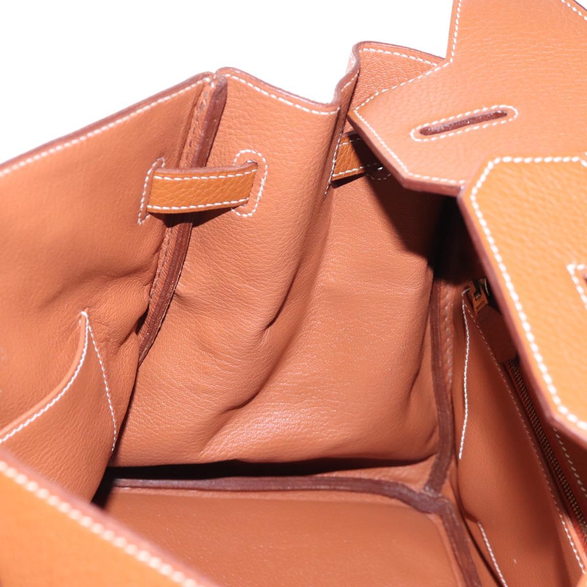 HERMES Birkin 35 Hand Bag Taurillon Leather Brown Gold Auth BA15860SM