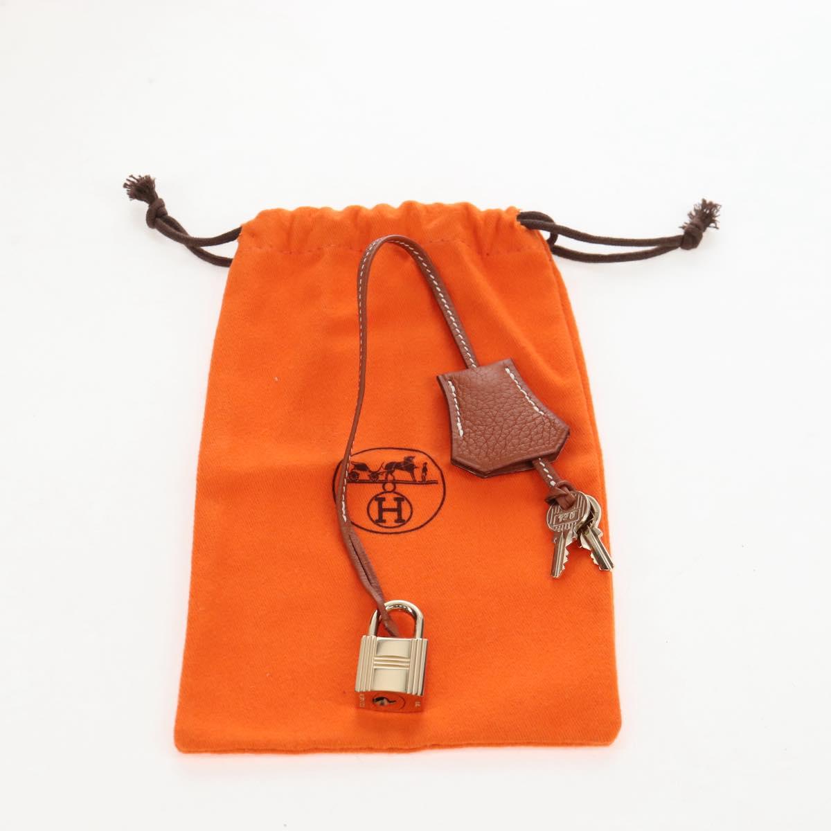 HERMES Birkin 35 Hand Bag Taurillon Leather Brown Gold Auth BA15860SM