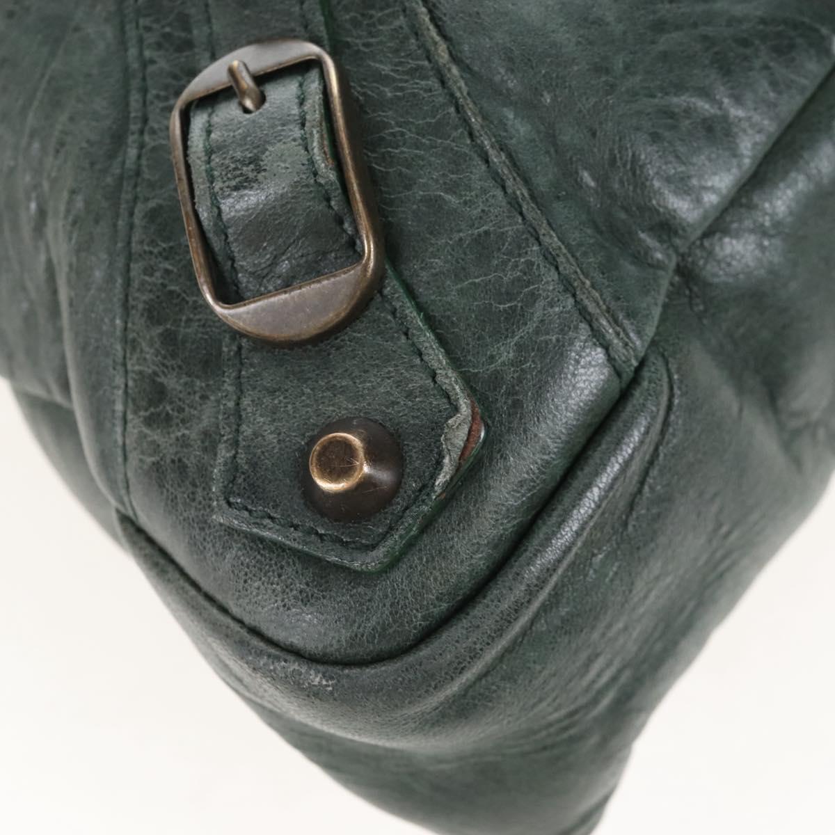 Balenciaga The First Hand Bag Leather 2way Green 103208 Auth BA15879V