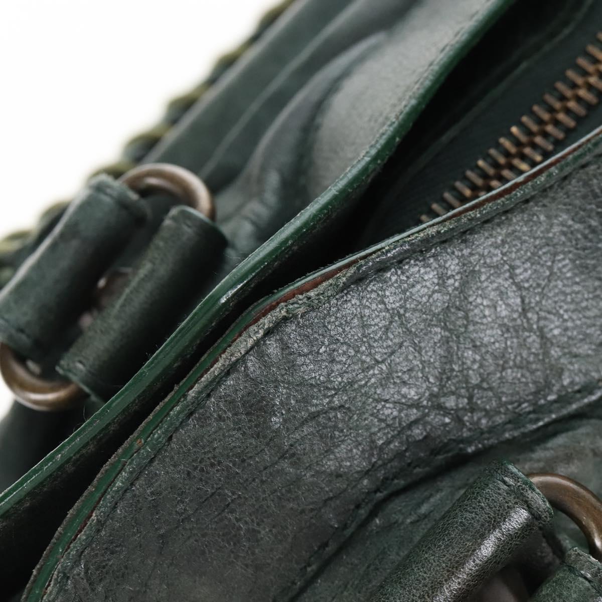 Balenciaga The First Hand Bag Leather 2way Green 103208 Auth BA15879V