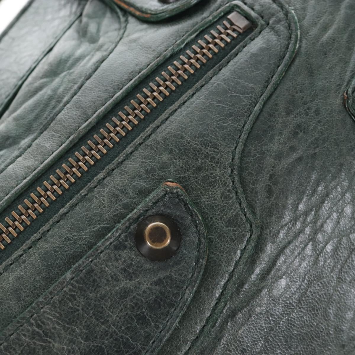 Balenciaga The First Hand Bag Leather 2way Green 103208 Auth BA15879V