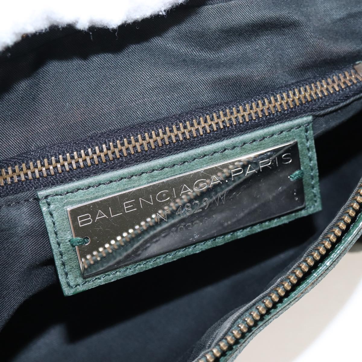 Balenciaga The First Hand Bag Leather 2way Green 103208 Auth BA15879V