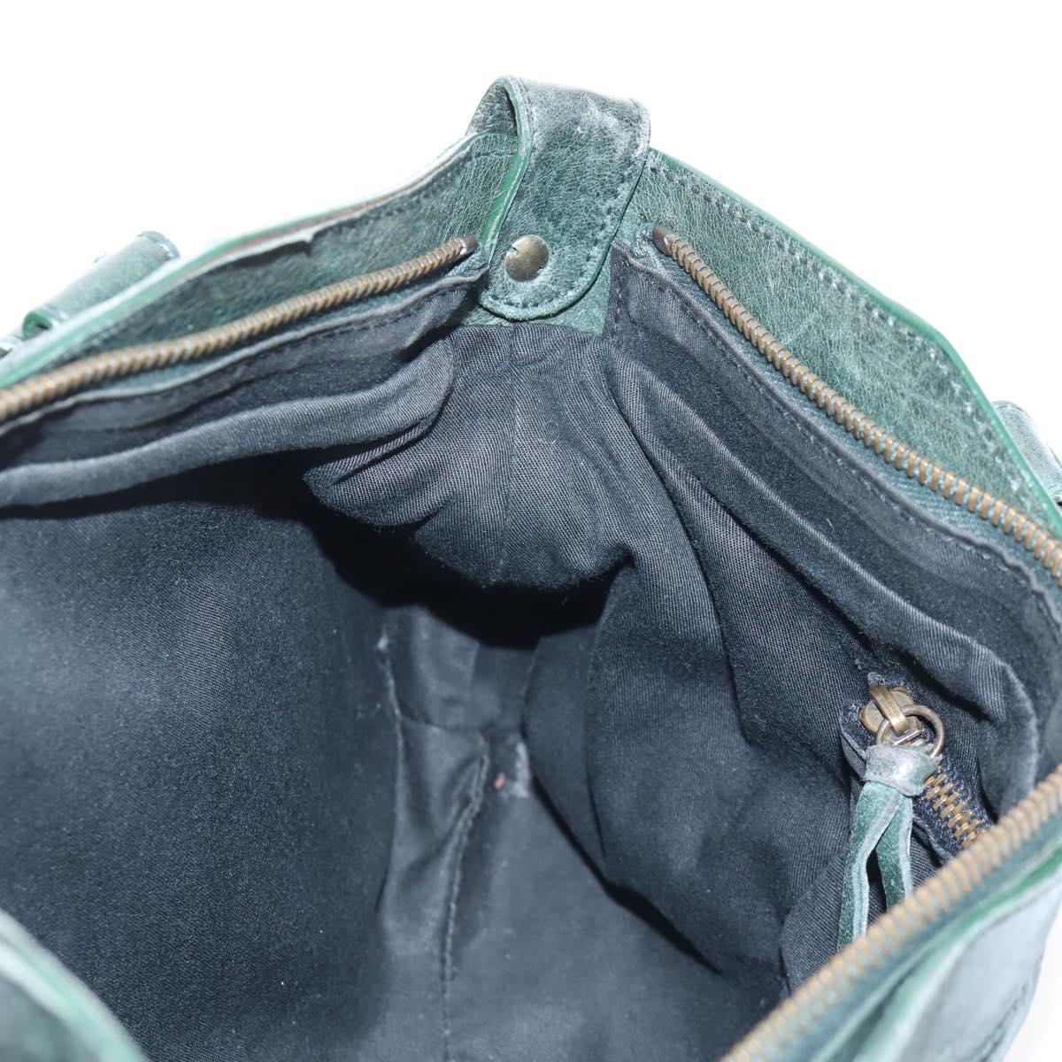 Balenciaga The First Hand Bag Leather 2way Green 103208 Auth BA15879V