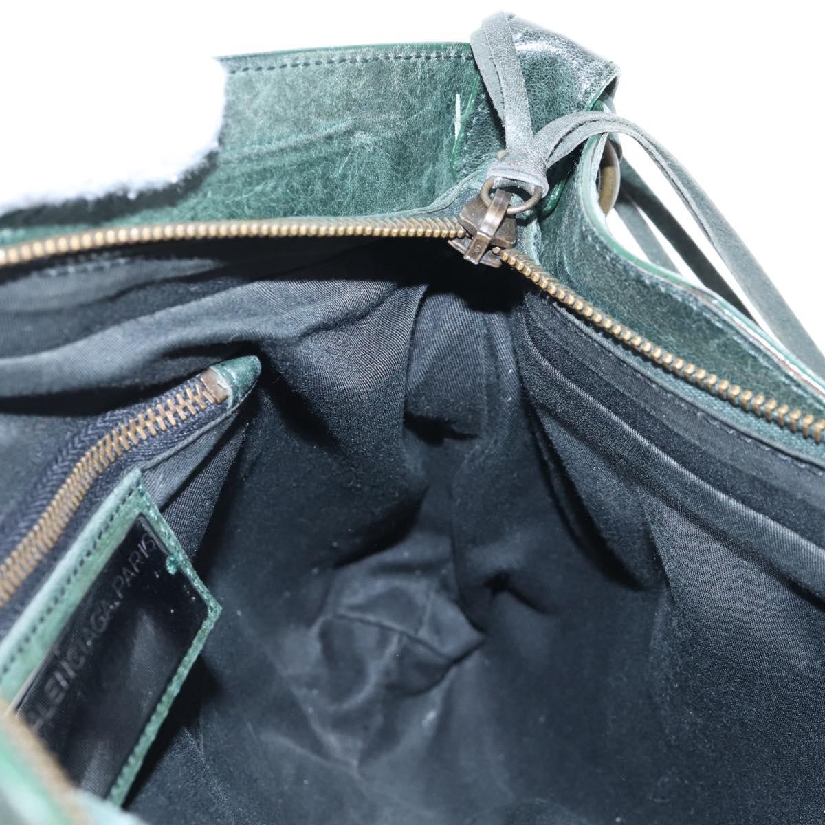 Balenciaga The First Hand Bag Leather 2way Green 103208 Auth BA15879V
