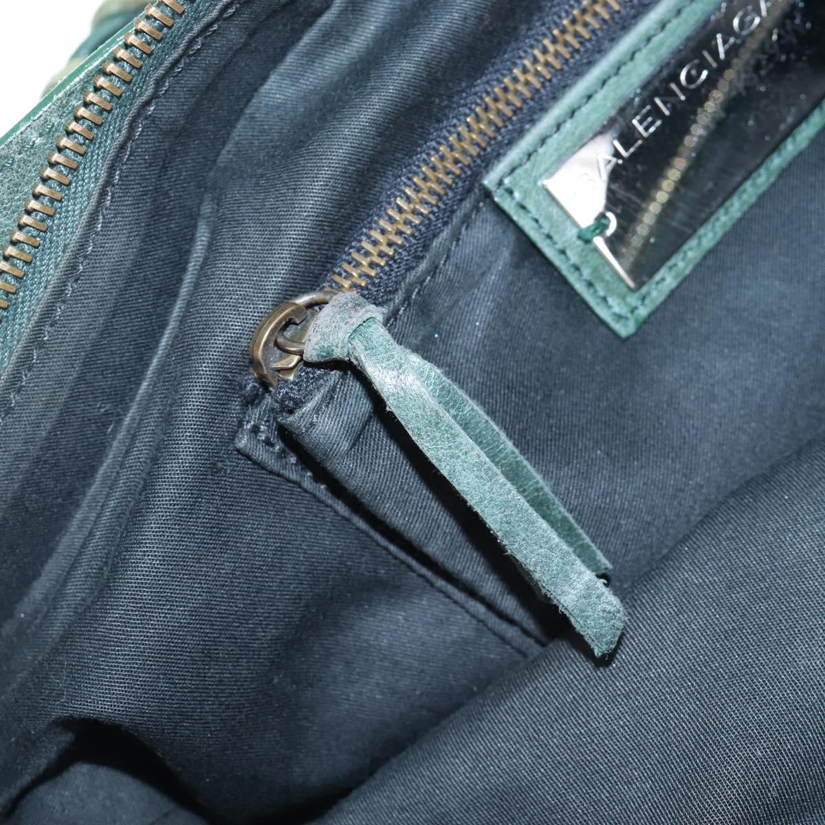 Balenciaga The First Hand Bag Leather 2way Green 103208 Auth BA15879V