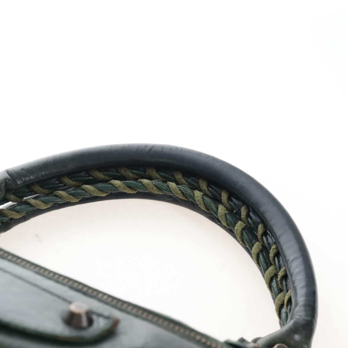 Balenciaga The First Hand Bag Leather 2way Green 103208 Auth BA15879V