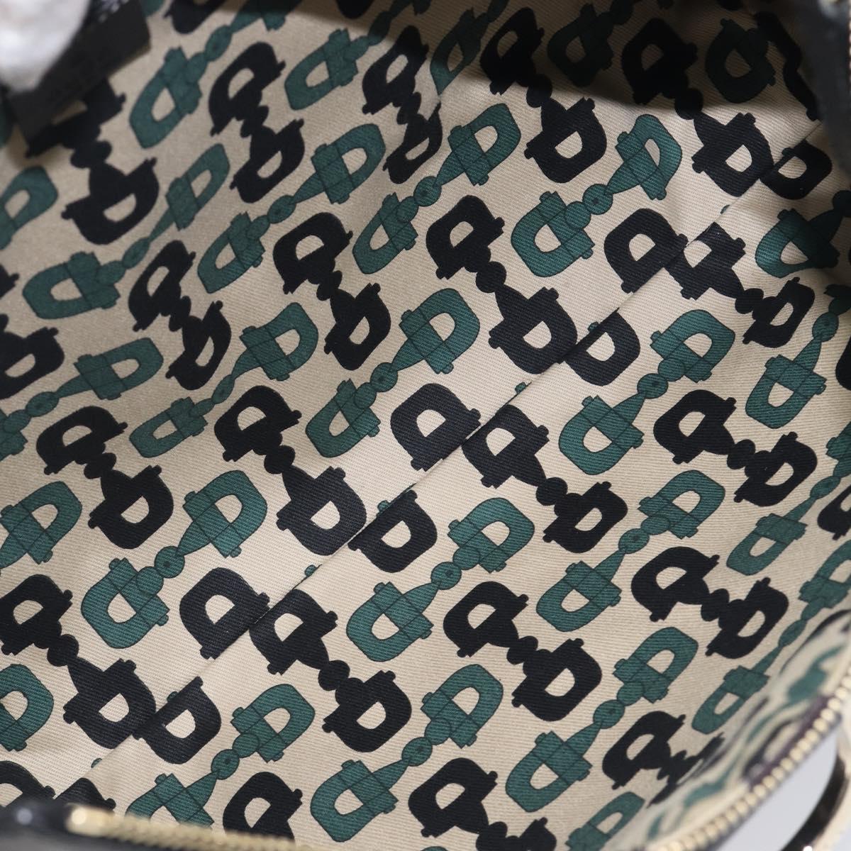 GUCCI GG Canvas Guccissima Abbey Bag Leather Black Gold 189833 Auth BA15886V