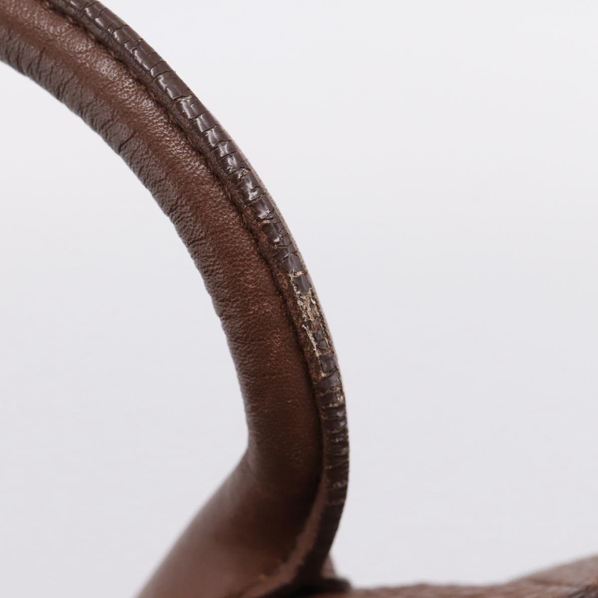 PRADA Hand Bag Vittero Dino Leather 2way Brown Gold Auth BA15889V