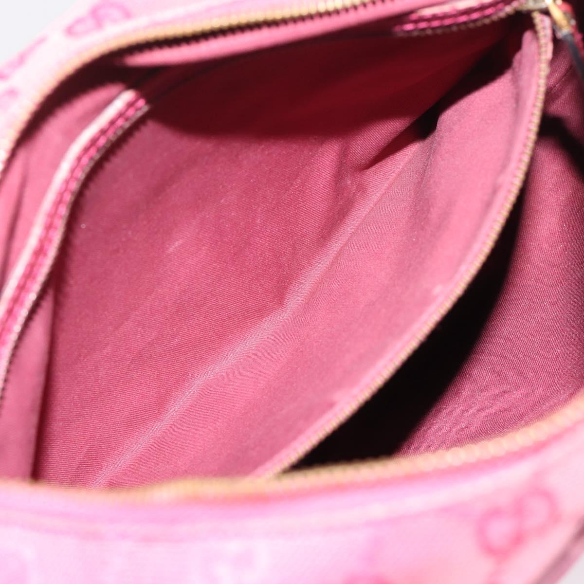 GUCCI GG Canvas Horsebit Shoulder Bag Pink Gold 115867 Auth BA15896V
