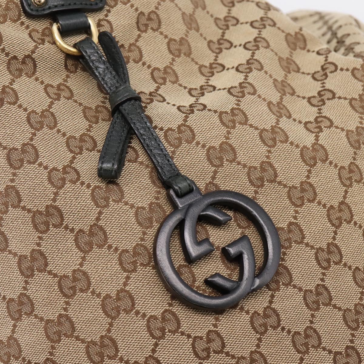 GUCCI GG Canvas Hand Bag 2way Gold Beige 247286 Auth BA15907V