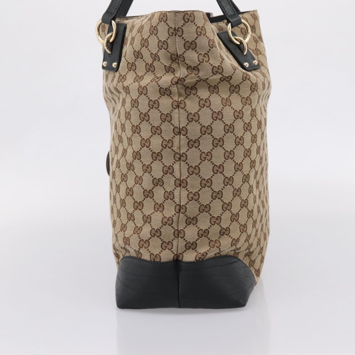 GUCCI GG Canvas Hand Bag 2way Gold Beige 247286 Auth BA15907V