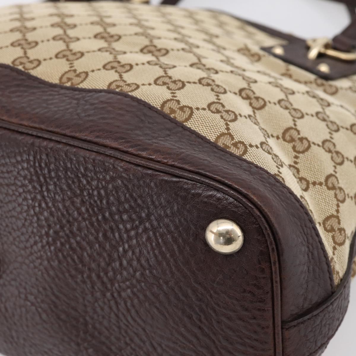 GUCCI GG Canvas Tote Bag 2way Beige Gold 247279 Auth BA15908V