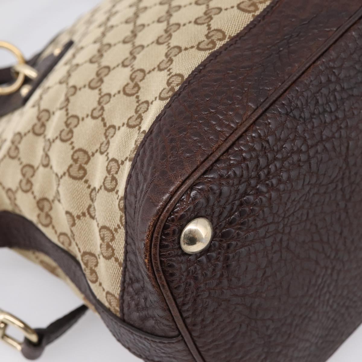 GUCCI GG Canvas Tote Bag 2way Beige Gold 247279 Auth BA15908V