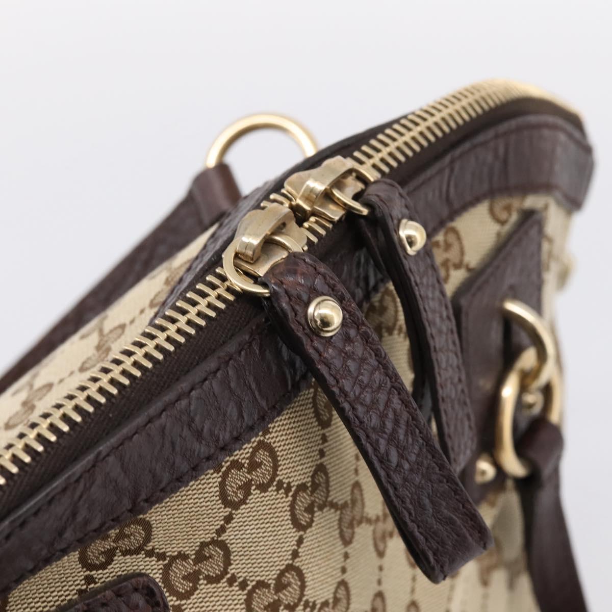 GUCCI GG Canvas Tote Bag 2way Beige Gold 247279 Auth BA15908V