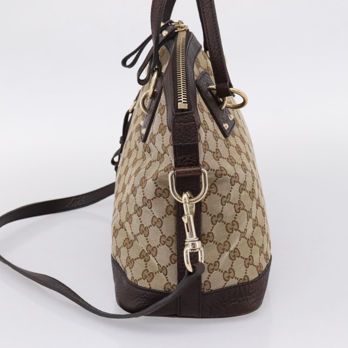GUCCI GG Canvas Tote Bag 2way Beige Gold 247279 Auth BA15908V