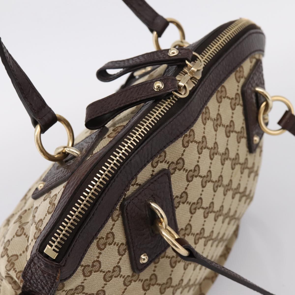 GUCCI GG Canvas Tote Bag 2way Beige Gold 247279 Auth BA15908V