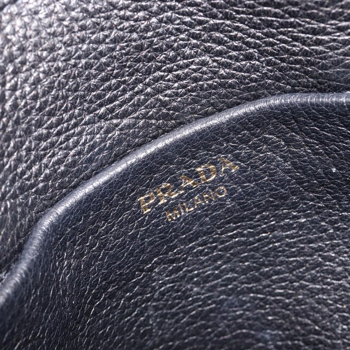 PRADA Hand Bag Vitterodino Black Gold Auth BA15918V