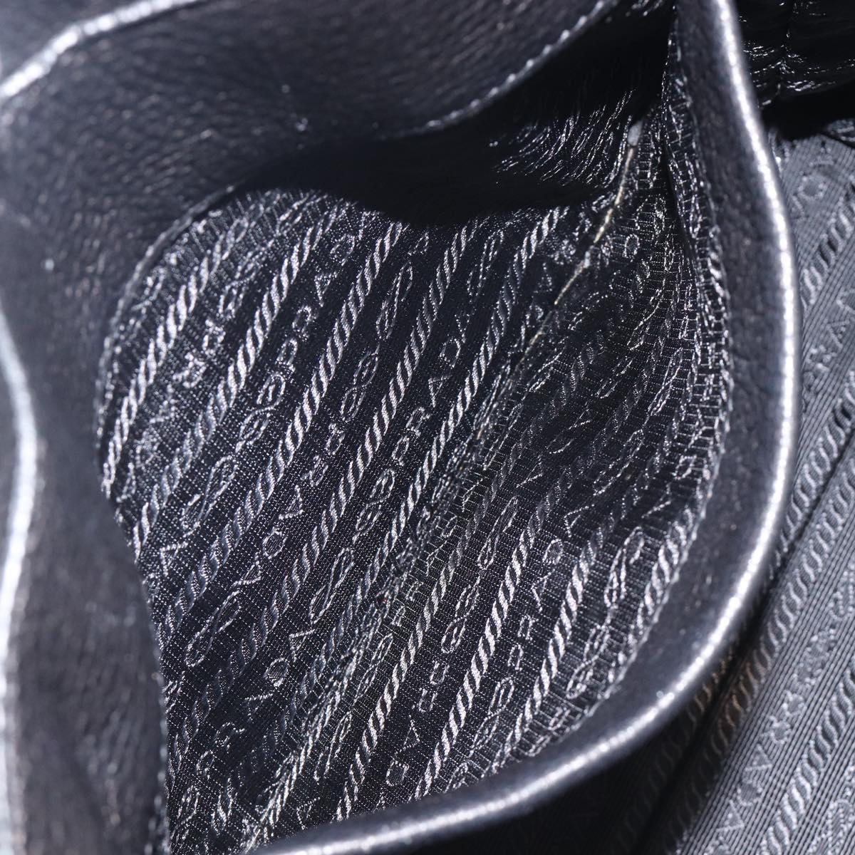 PRADA Hand Bag Vitterodino Black Gold Auth BA15918V