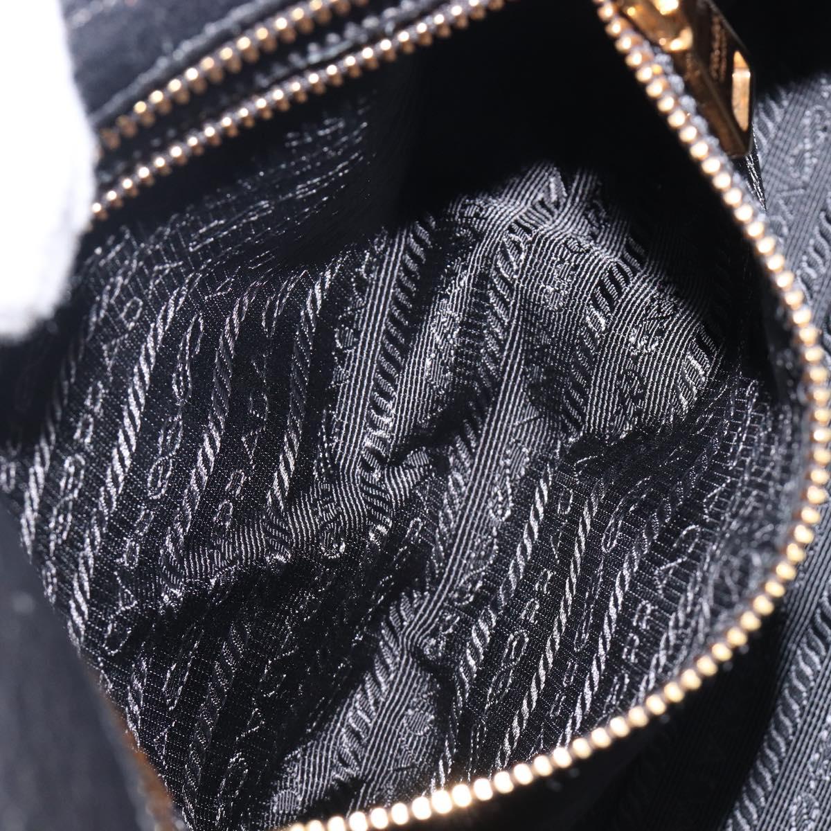 PRADA Hand Bag Vitterodino Black Gold Auth BA15918V
