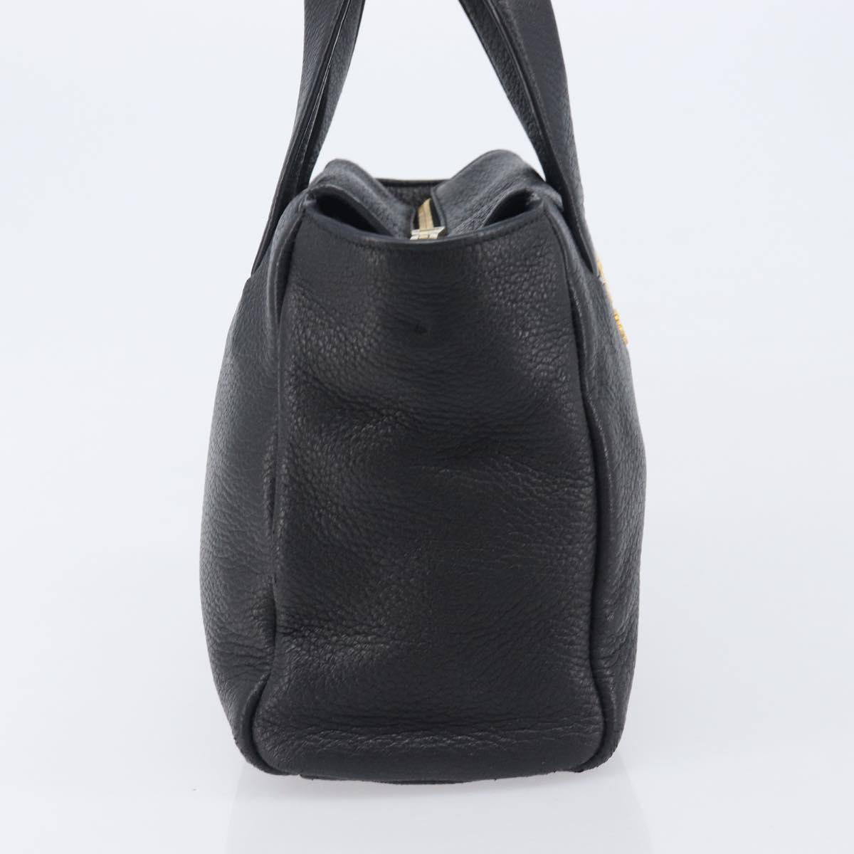 PRADA Hand Bag Vitterodino Black Gold Auth BA15918V