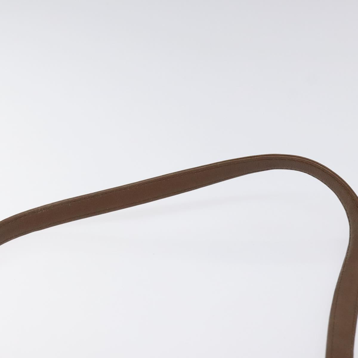 SAINT LAURENT Shoulder Bag Leather Brown Gold Auth BA1594