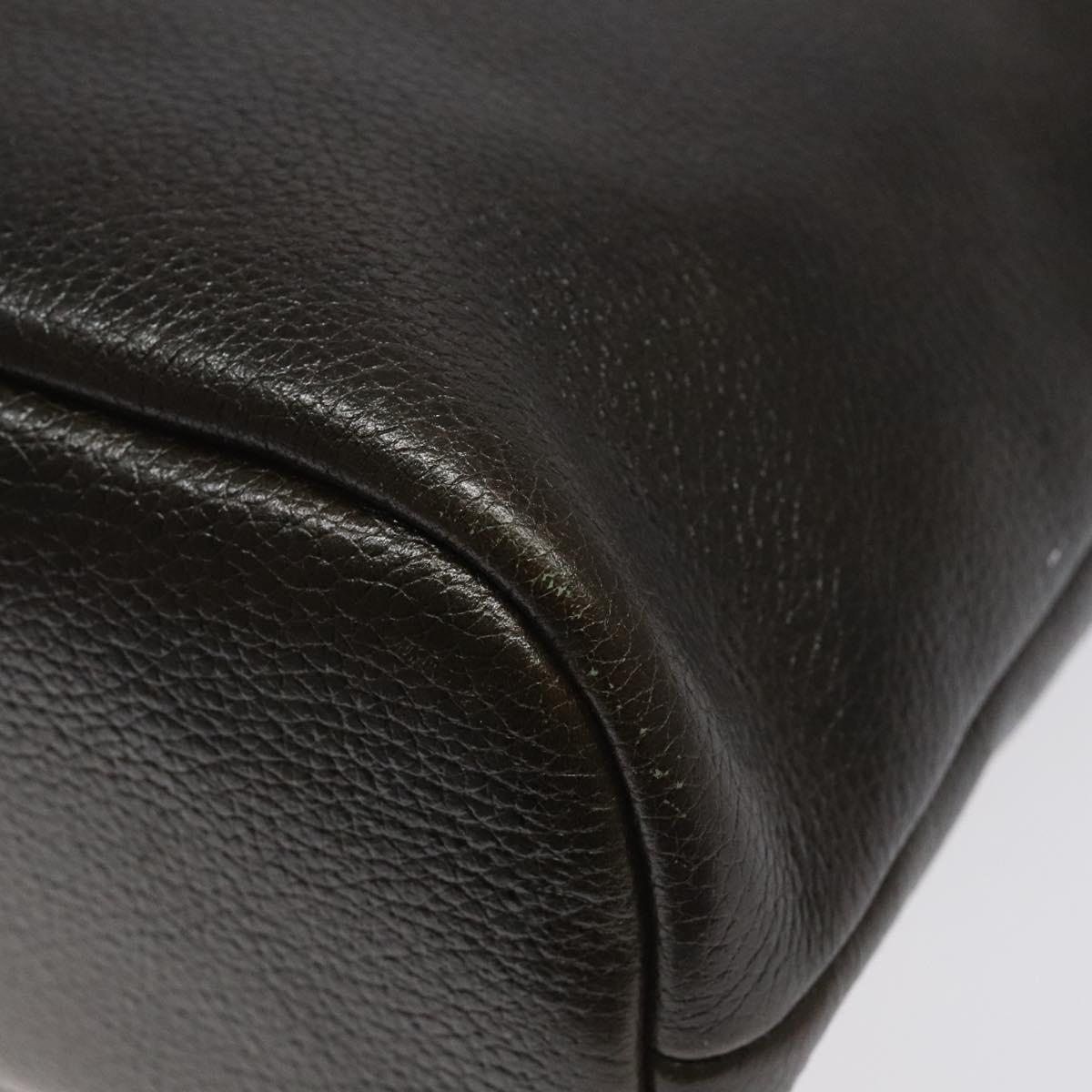 BURBERRY Shoulder Bag Leather Brown Gold Auth BA1595