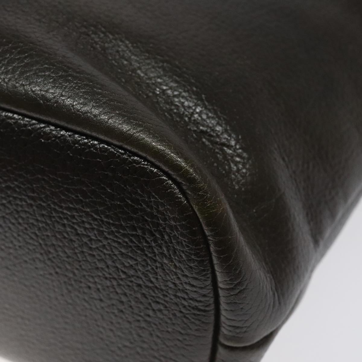 BURBERRY Shoulder Bag Leather Brown Gold Auth BA1595