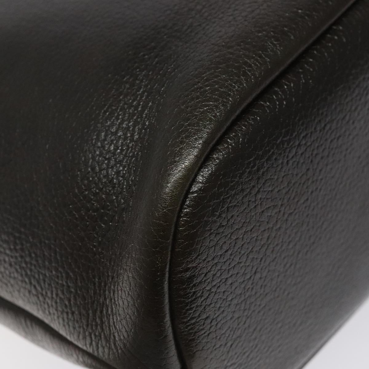 BURBERRY Shoulder Bag Leather Brown Gold Auth BA1595