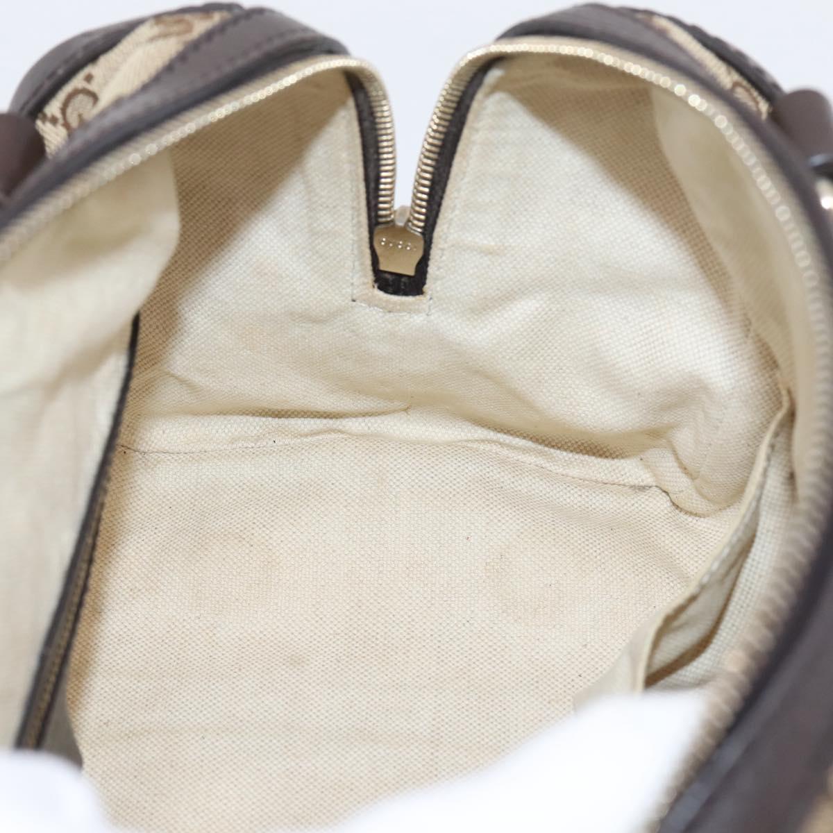 GUCCI GG Canvas Web Sherry Line Boston Bag 2way Beige Gold 269876 Auth BA15956A
