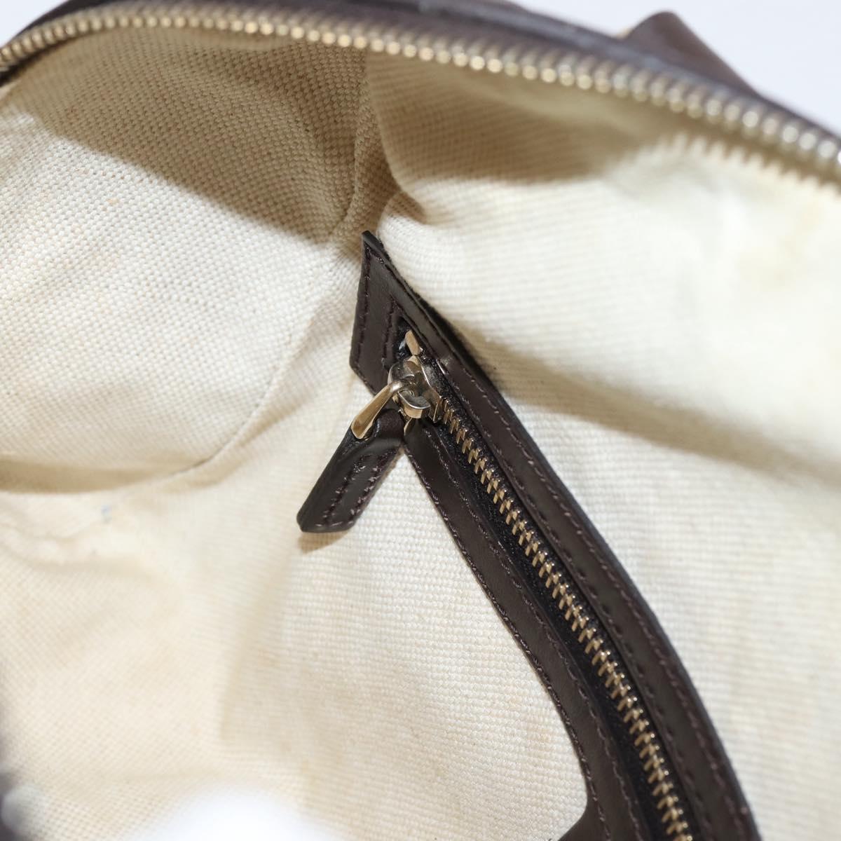 GUCCI GG Canvas Web Sherry Line Boston Bag 2way Beige Gold 269876 Auth BA15956A