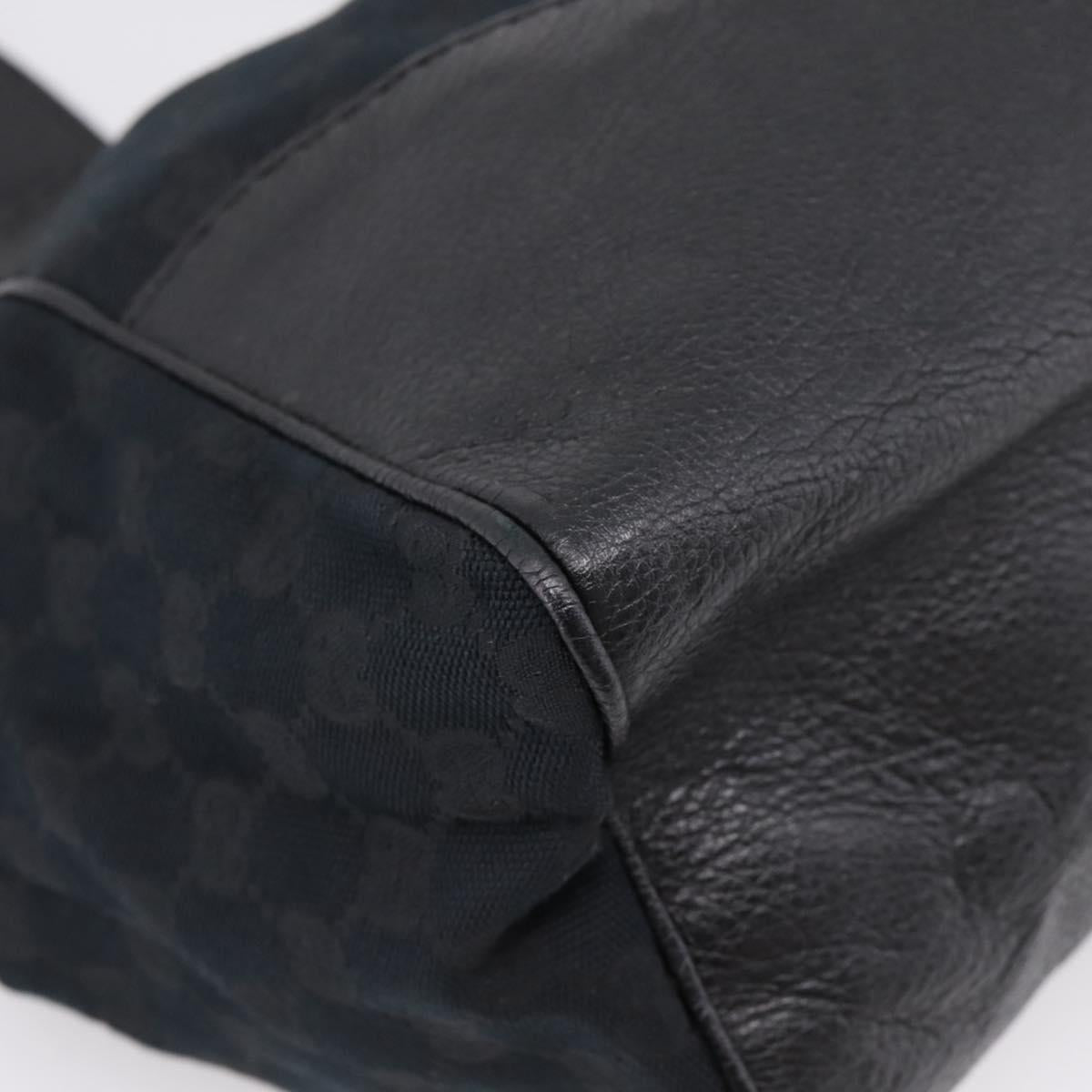 GUCCI GG Canvas Tote Bag Black Gold 223972 Auth BA15960V