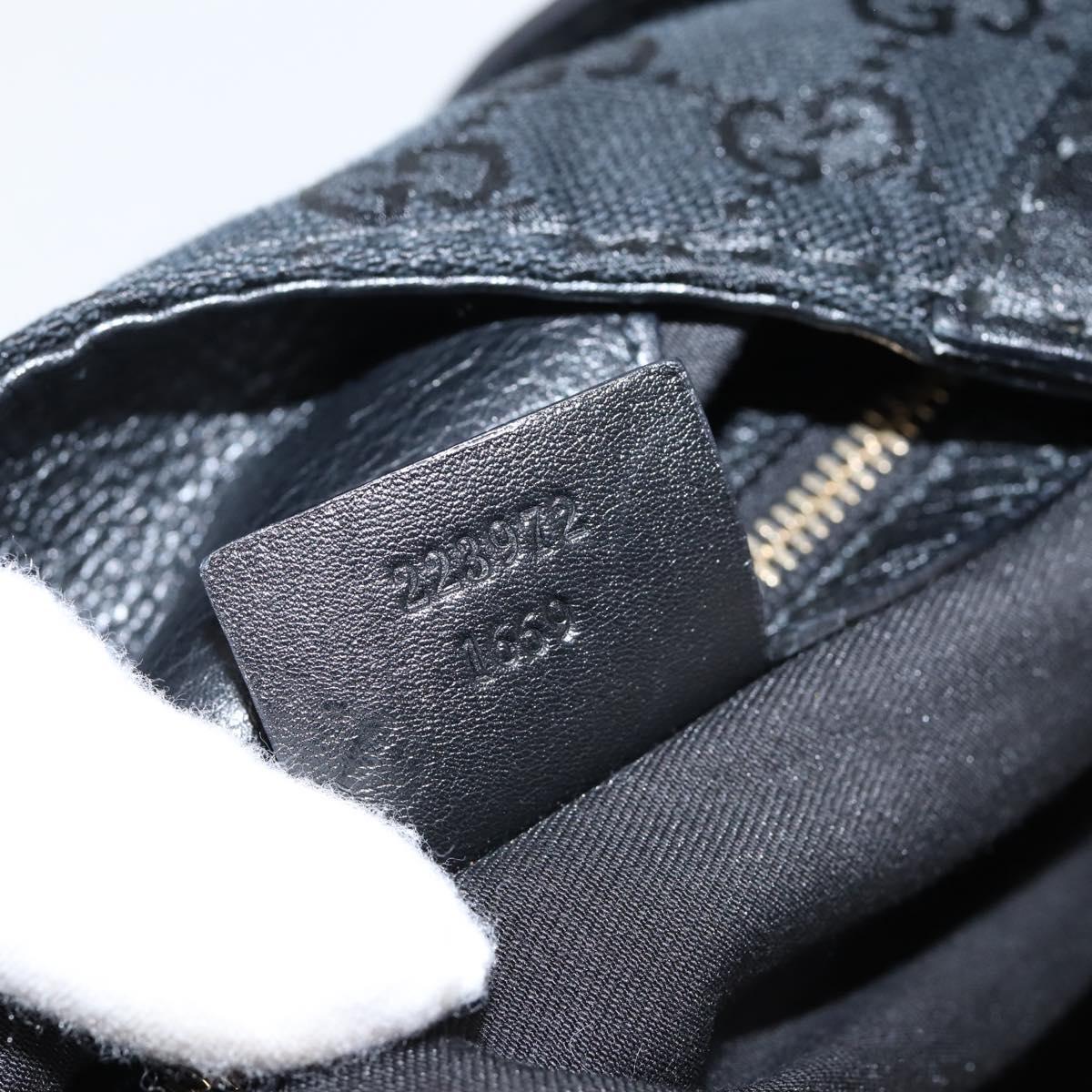 GUCCI GG Canvas Tote Bag Black Gold 223972 Auth BA15960V