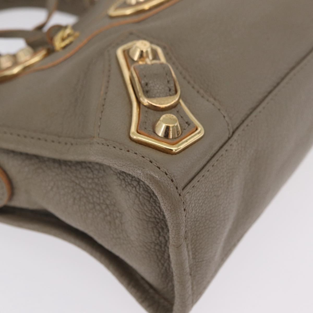 Balenciaga Classic Metal Edge Mini City Bag 2way Beige 390160 Auth BA15968M